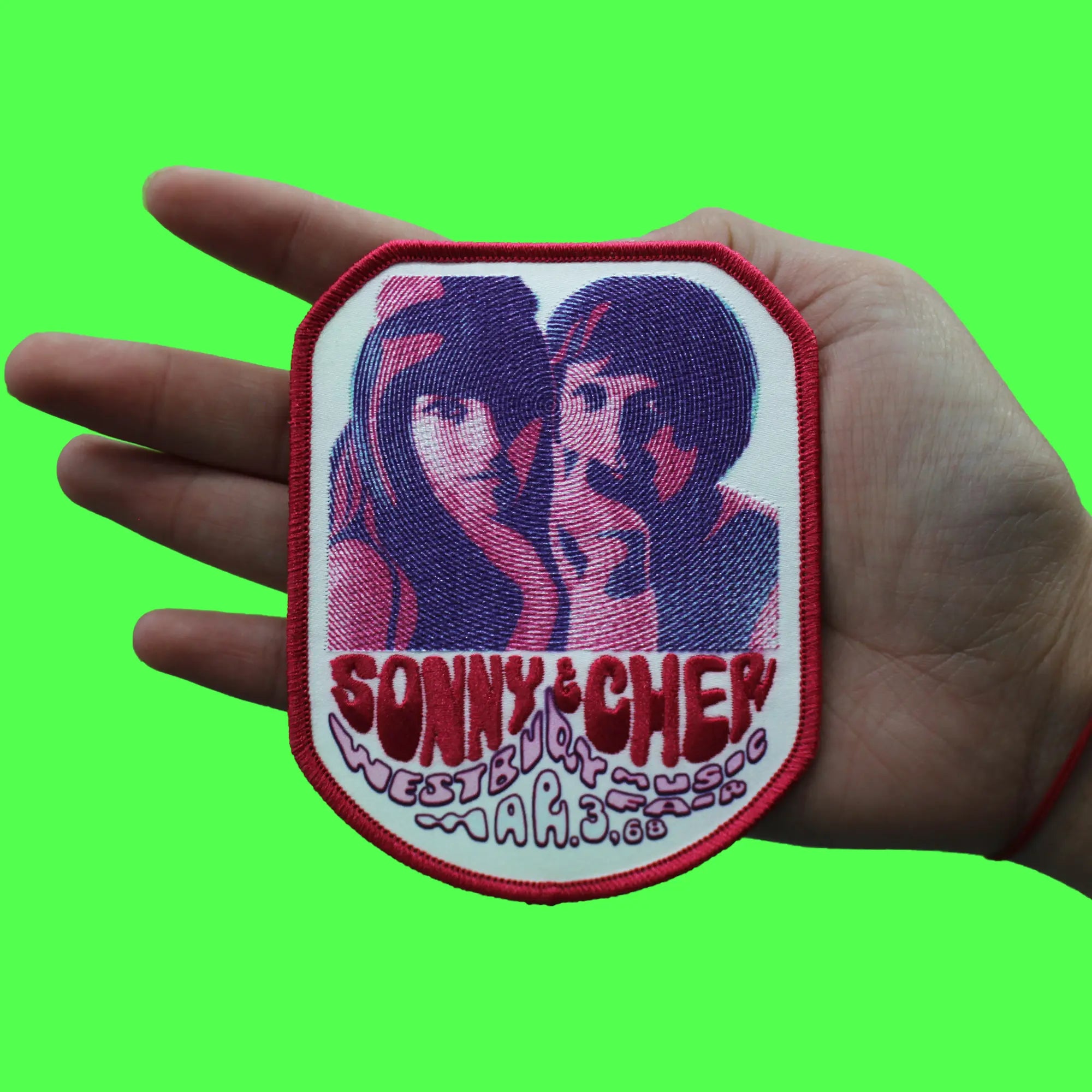 Sonny & Cher Westbury Music Fair Patch Classic Pop Duo Sublimated Embroidery Iron-On