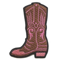 Southern Cowgirl Boots Patch Pink Cutesy Western Embroidered Iron On