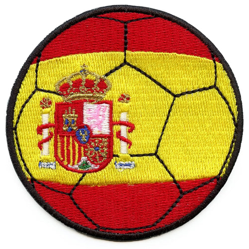 Spain Soccer Ball Patch Travel Soccer Pride Embroidered Iron On