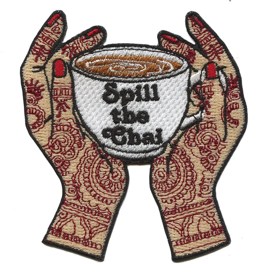Spill The Chai Patch Henna Mendhi Tea Dasi Embroidered Iron On