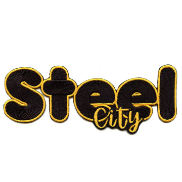 Steel City Script Patch Pittsburgh Football Love Embroidered Iron On