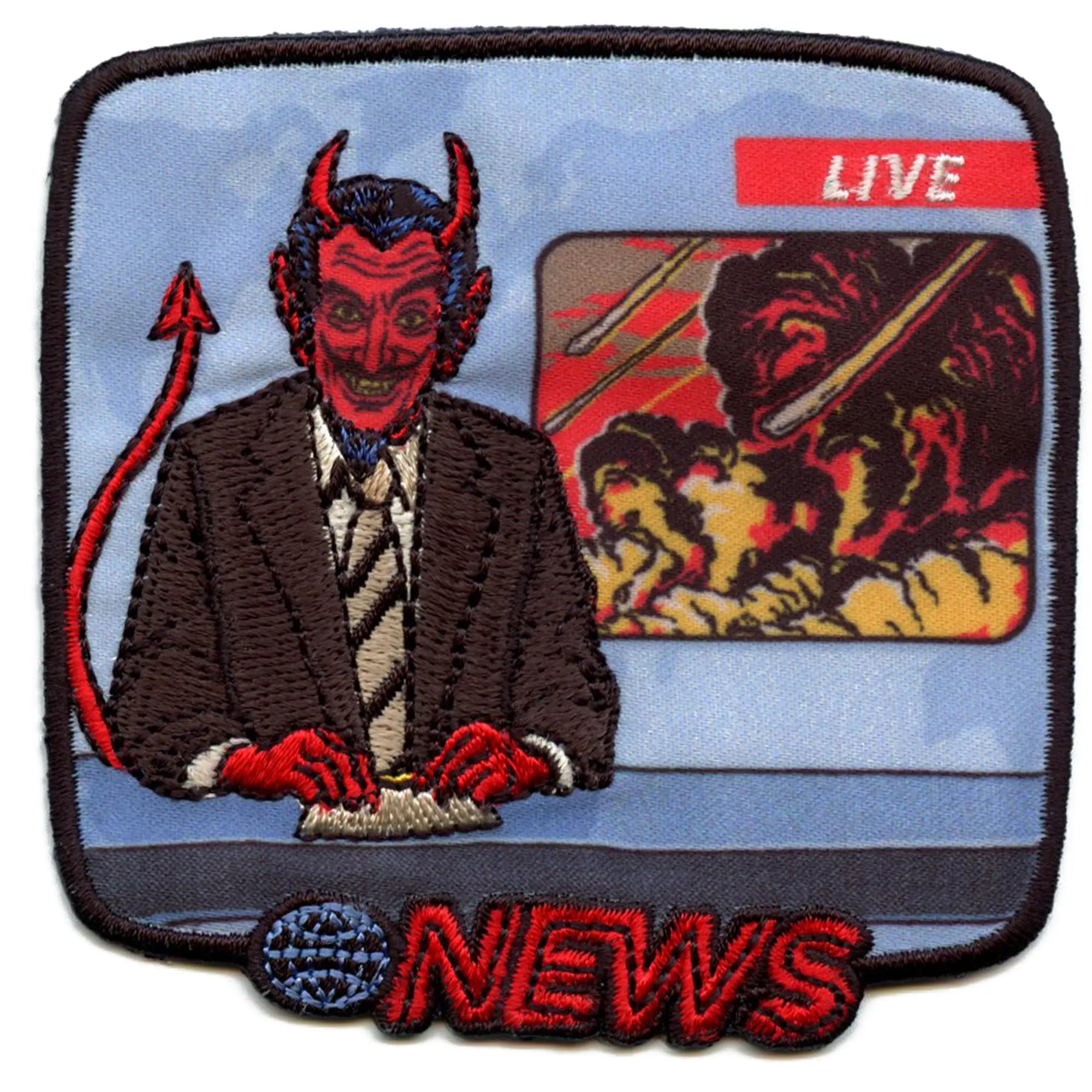 Steven Rhodes Breaking News Patch Devil Reporter News Embroidered Iron ...