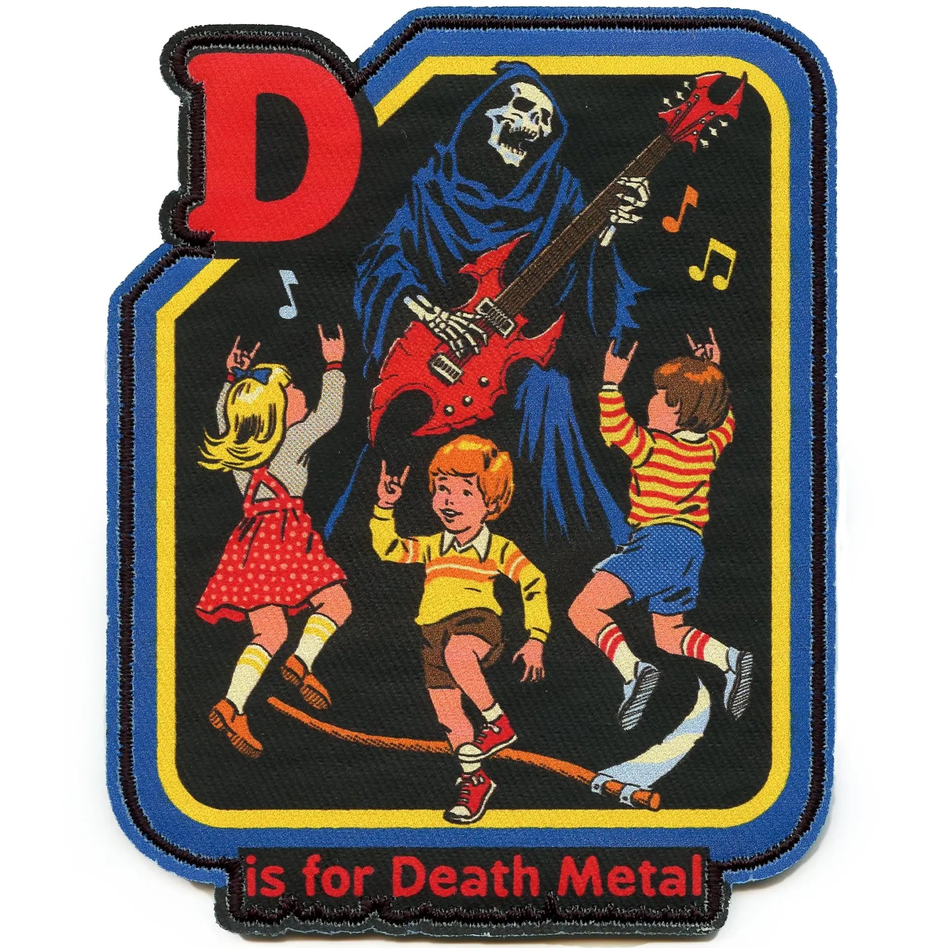 Steven Rhodes Death Metal Patch Grim Reaper Retro Sublimation Iron-On