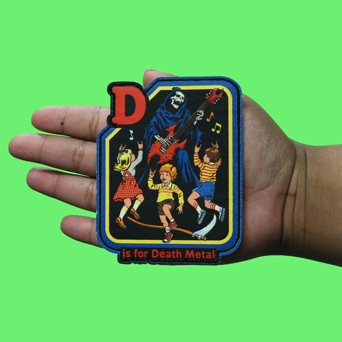 Steven Rhodes Death Metal Patch Grim Reaper Retro Sublimation Iron-On