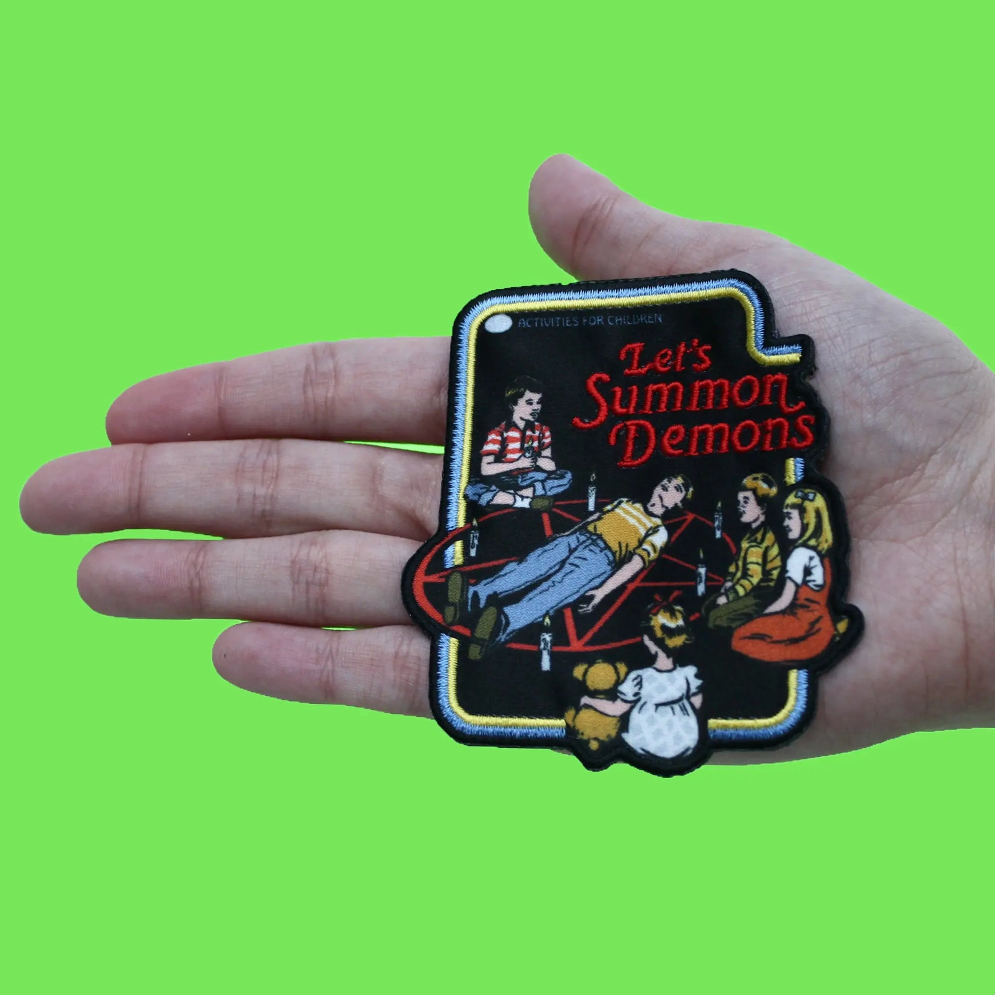 Steven Rhodes Let's Summon Demons Activities for Children Patch Pentagram Evil Circle  Sublimated Embroidery Iron-On