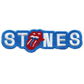 Stones Rolling Stones Patch Blue Script Tongue Out Embroidered Iron On