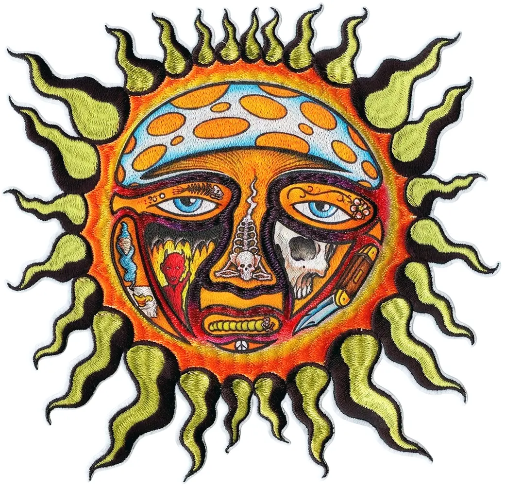 Sublime XL Sun Face Patch California Rock Band Sublimated Iron On