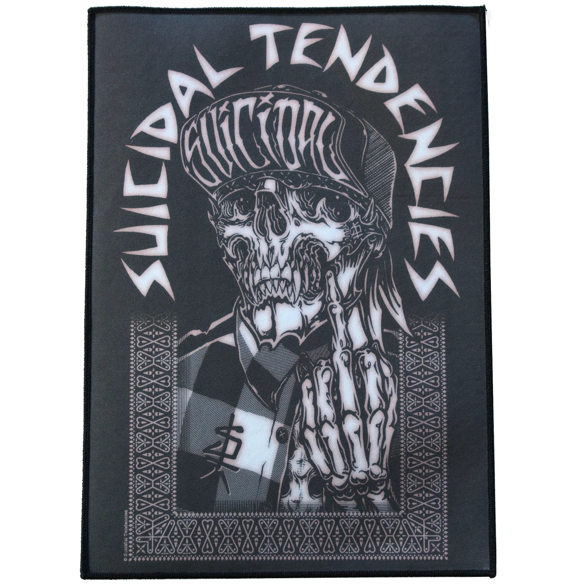 Suicidal Tendencies Cali One Finger Back Patch Skull Punk Rock XL DTG Printed Iron On