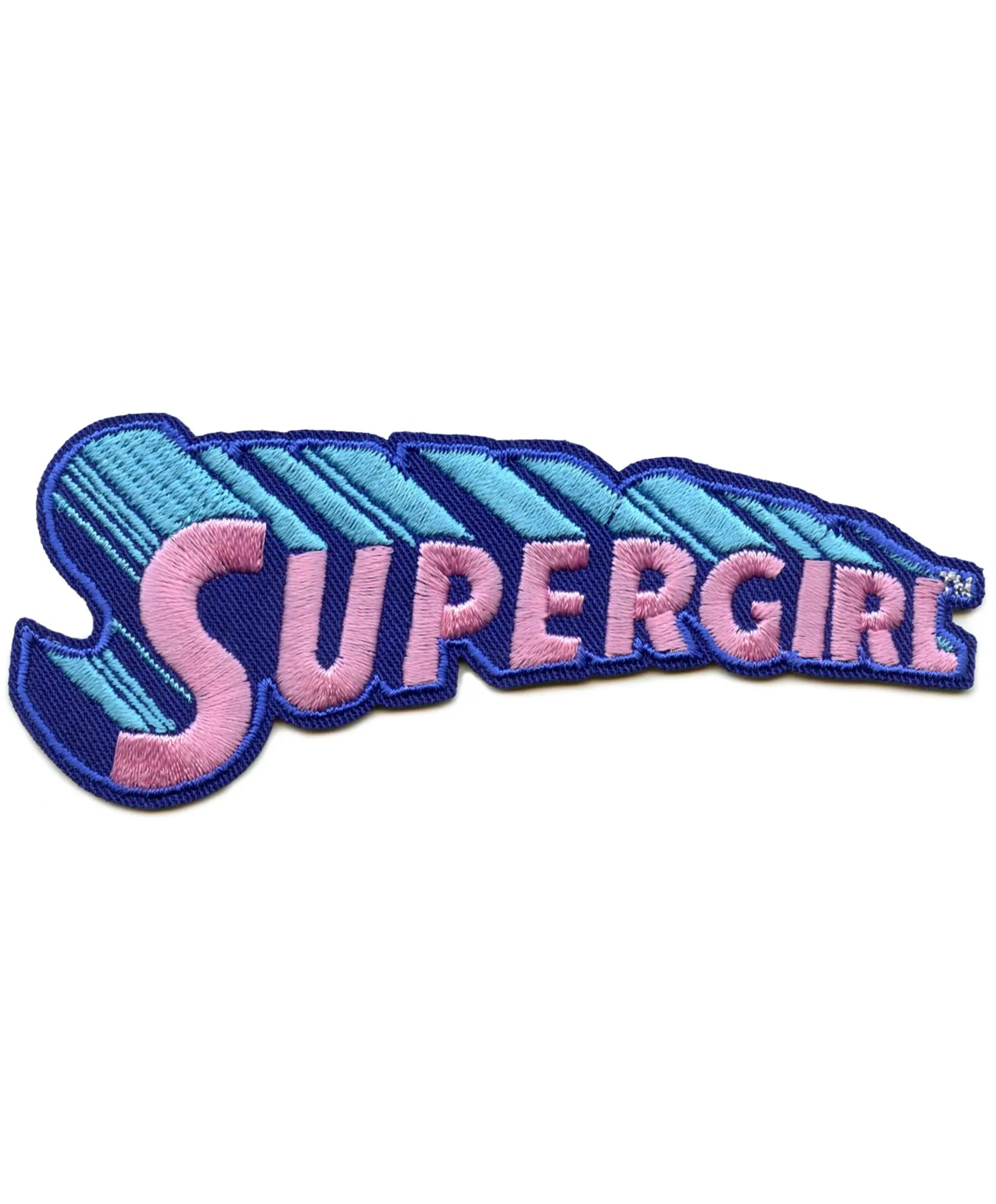 Supergirl Script Logo Patch DC Comics Embroidered Iron On