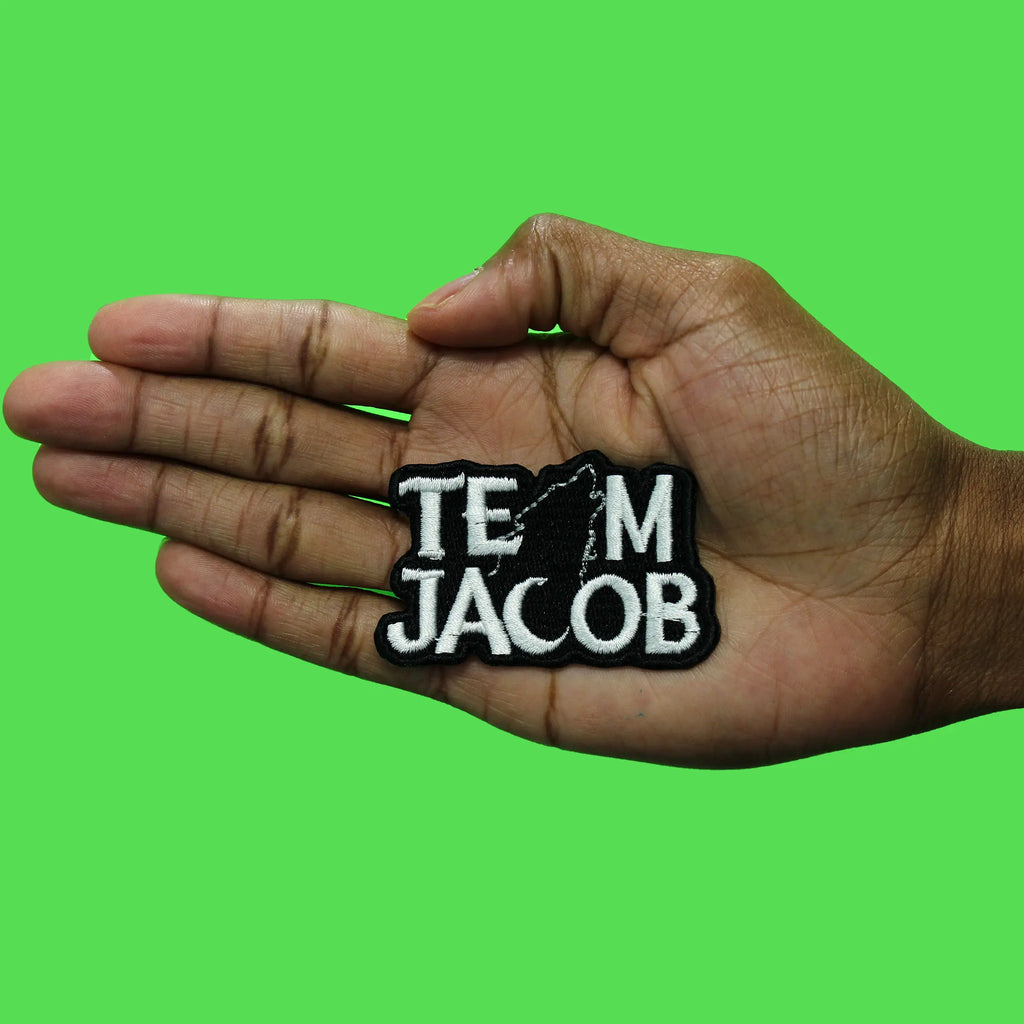 Team Jacob Script Patch Vampire Werewolf Howl Embroidered Iron On