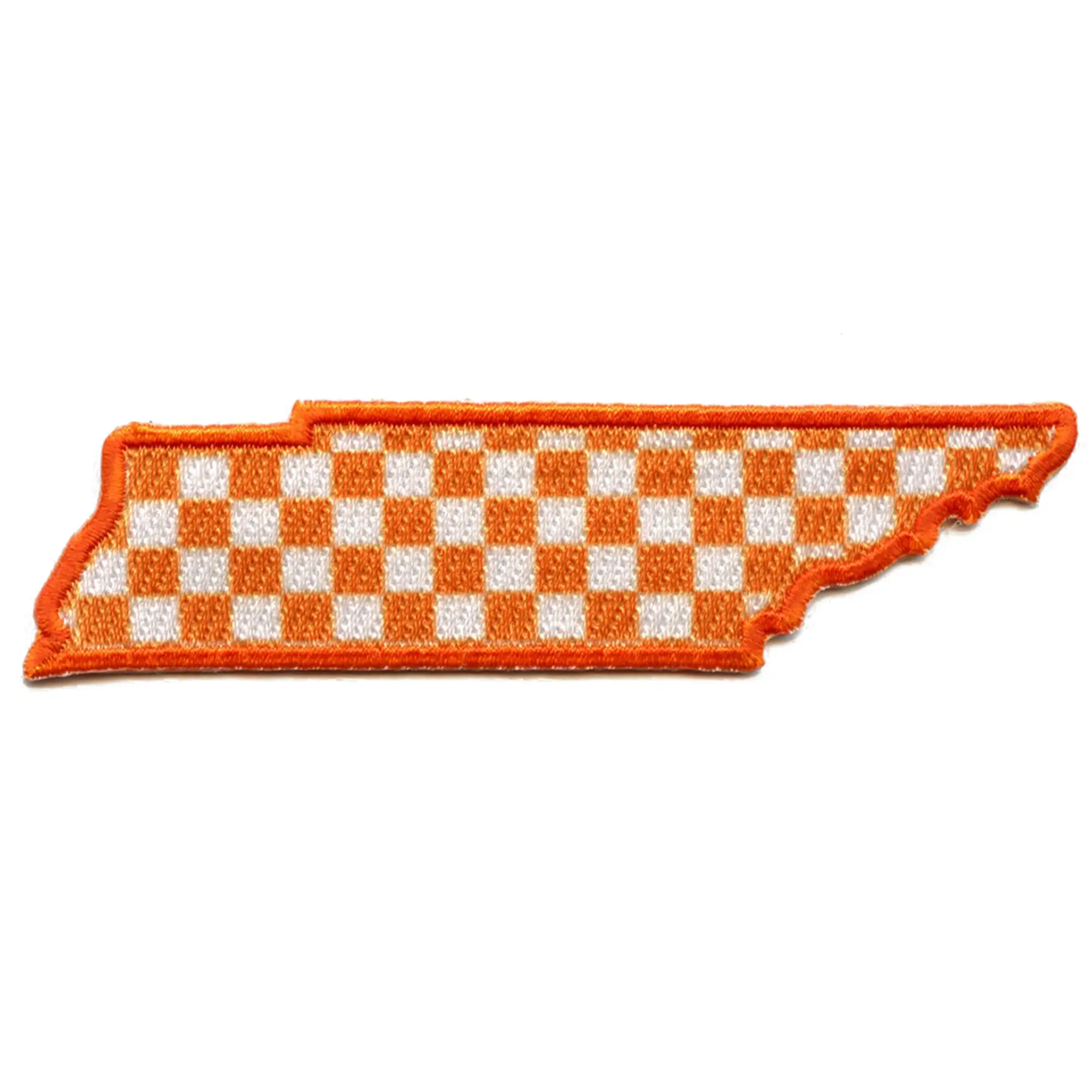 Patch d'état à carreaux du Tennessee Orange Place Support brodé thermocollant