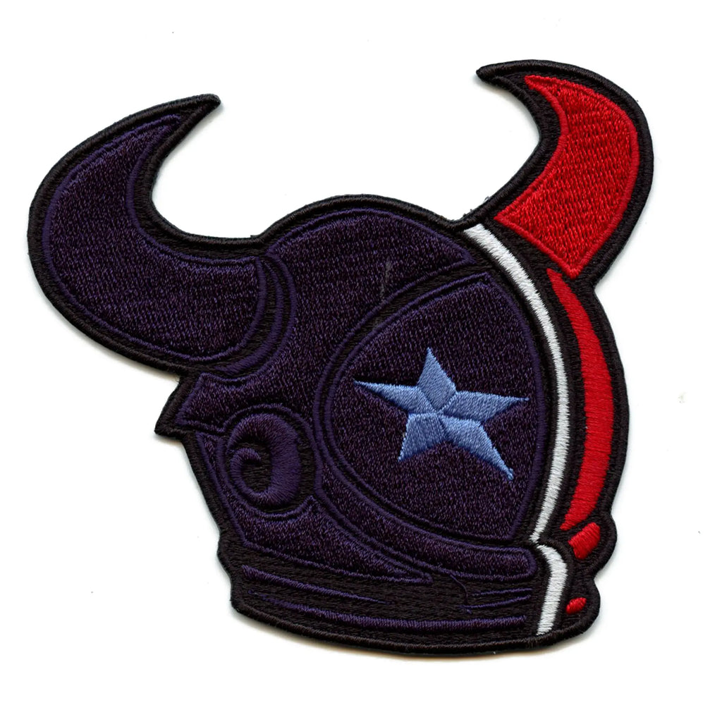 Texas Astronaut Helmet Patch With Bill Horns Houstonian Football Pride Embroidered Iron On