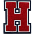 Texas Block Letter H Chenille Patch Red Blue Varsity Jacket Iron On