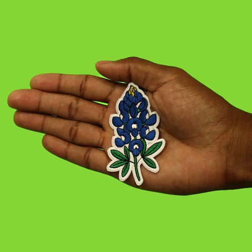 Texas Blue Bonnet Patch State National Flower Embroidered Iron On