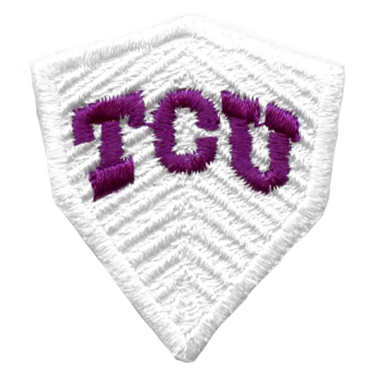 Texas Christian University Small White Shield Logo Patch TCU