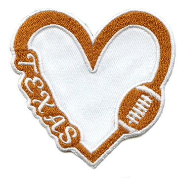 Patch en forme de cœur du football universitaire du Texas Austin Pride University brodé à repasser