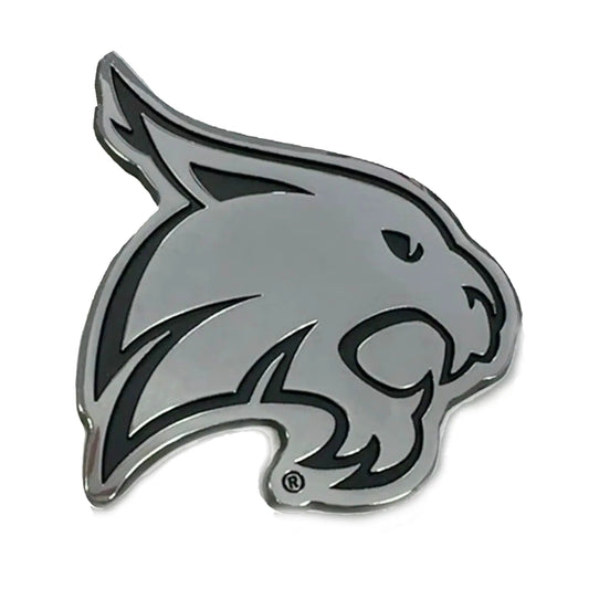 Texas State Bobcats Logo Chrome Premium Solid Metal Car Auto Emblem