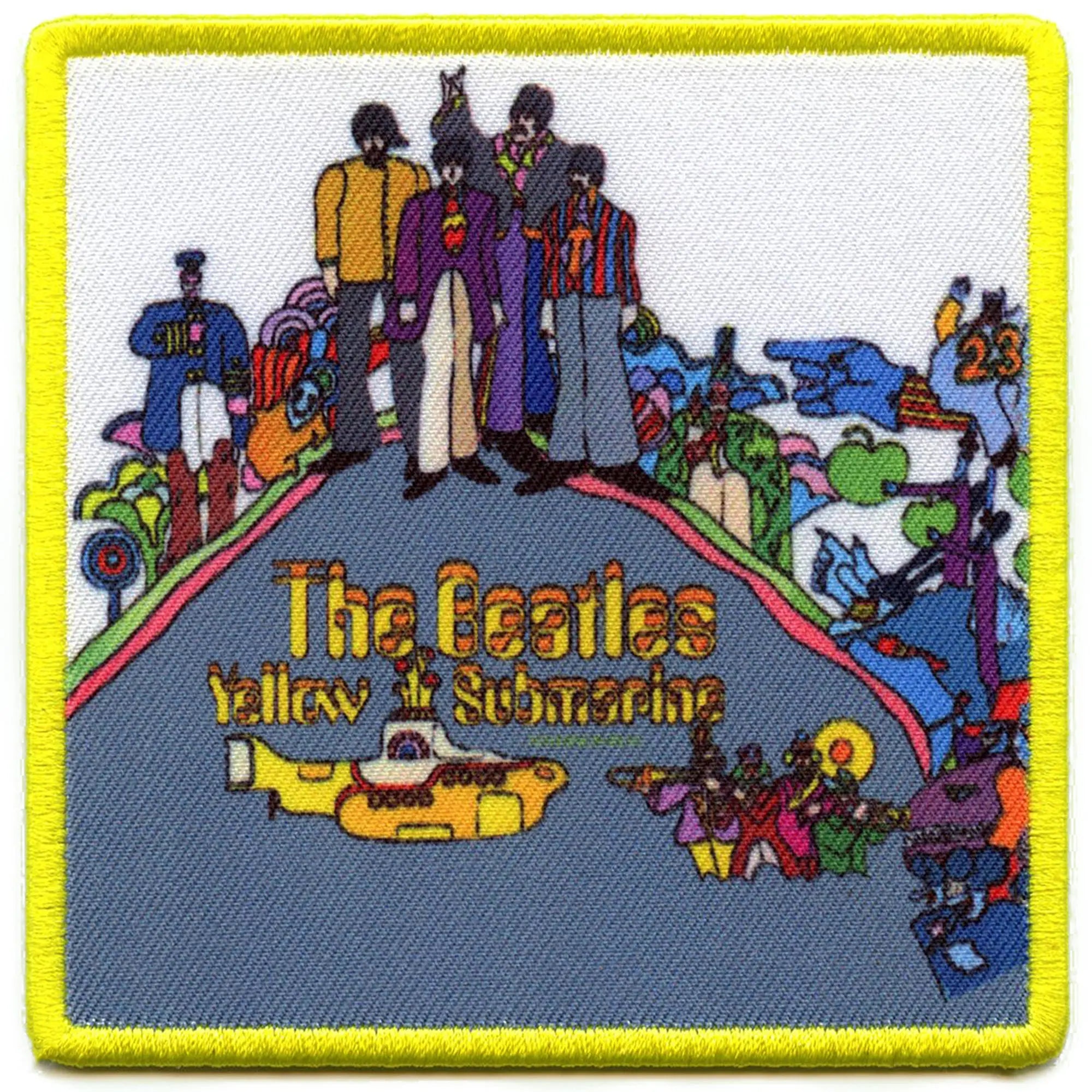 Toppa Stoffa Ricamata The Beatles, Yellow Submarine, Ufficiale, 10 Cm X 5 Cm
