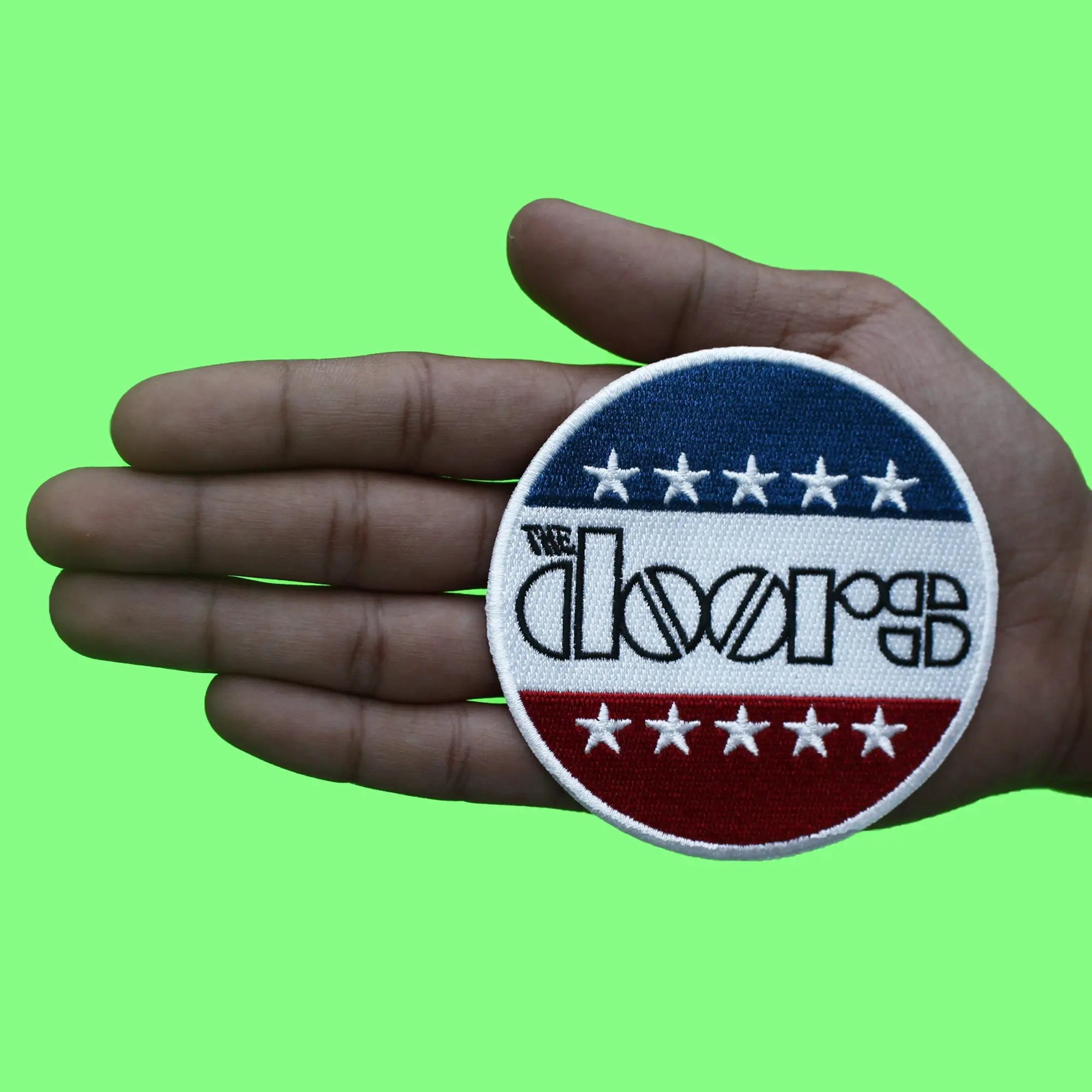 The Doors Logo Patch Stars & Stripes Embroidered Iron On