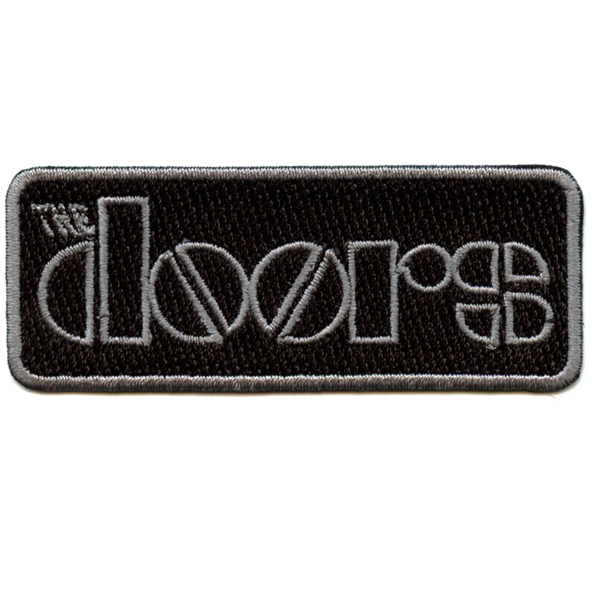 The Doors Script Patch Grey Box Logo Embroidered Iron On