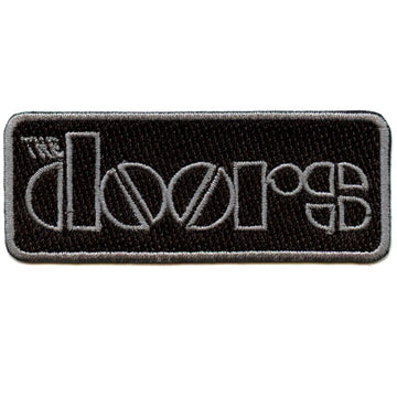 The Doors Script Patch Grey Box Logo Embroidered Iron On