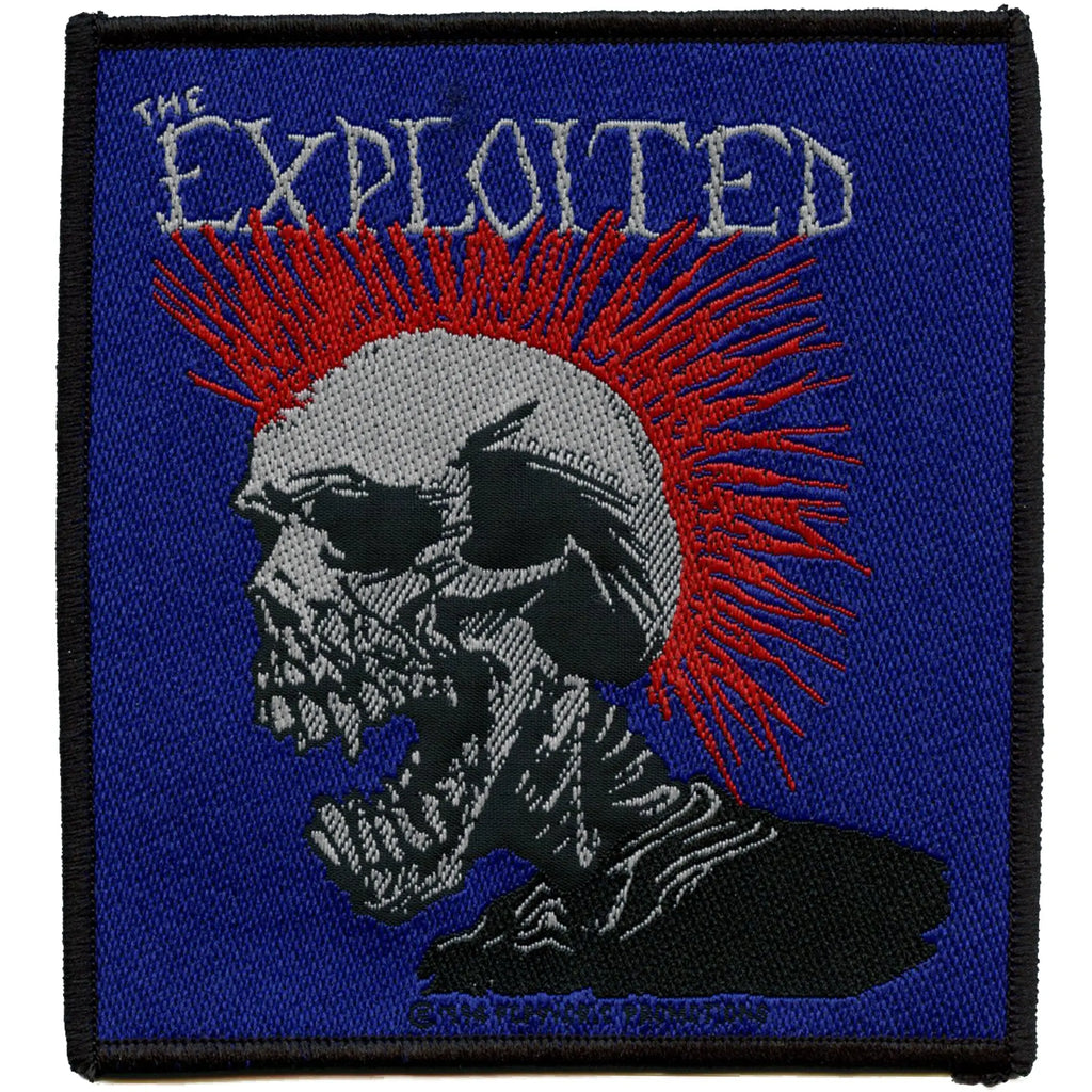 The Exploited Mohican Skull Patch Scottish Punk Mohawk Woven Iron On