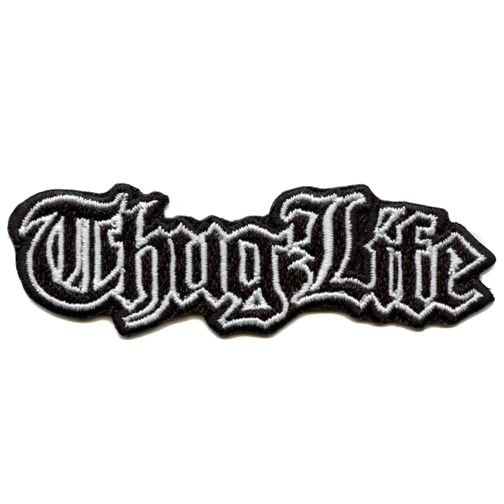 Patch Thug Life Script Old English Hood brodé thermocollant