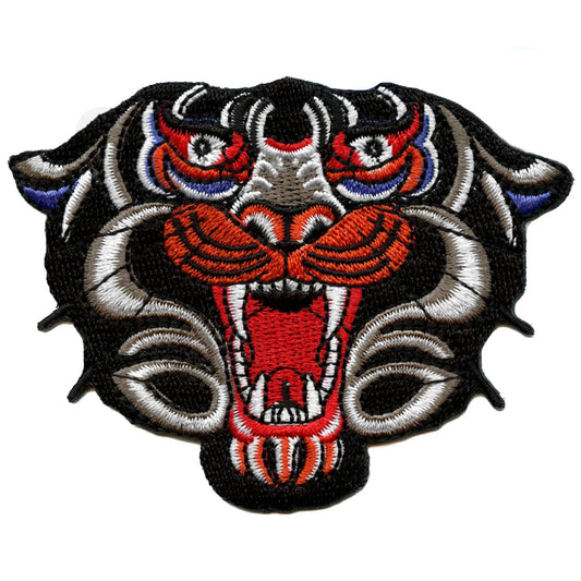Panther Face Art Tattoo Patch Cool Animal Embroidered Iron On