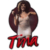 Patch en direct de Tina Turner pour robe en résille avec broderie sublimée à repasser