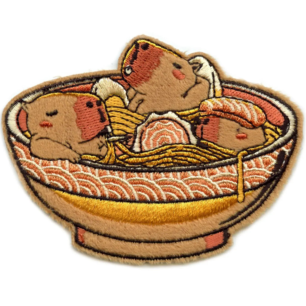 Tobe Fonseca Capybara Ramen Patch Cute Animal Art Embroidered Iron On