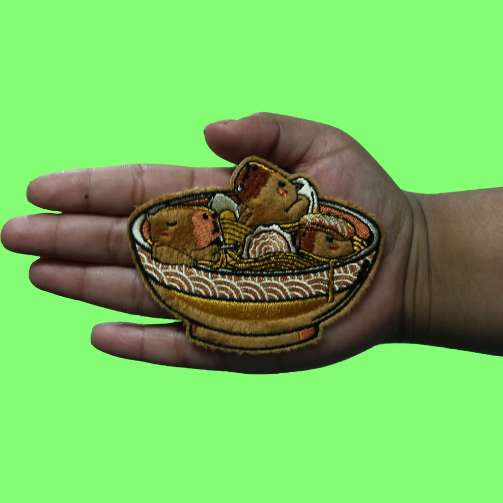 Tobe Fonseca Capybara Ramen Patch Cute Animal Art Embroidered Iron On