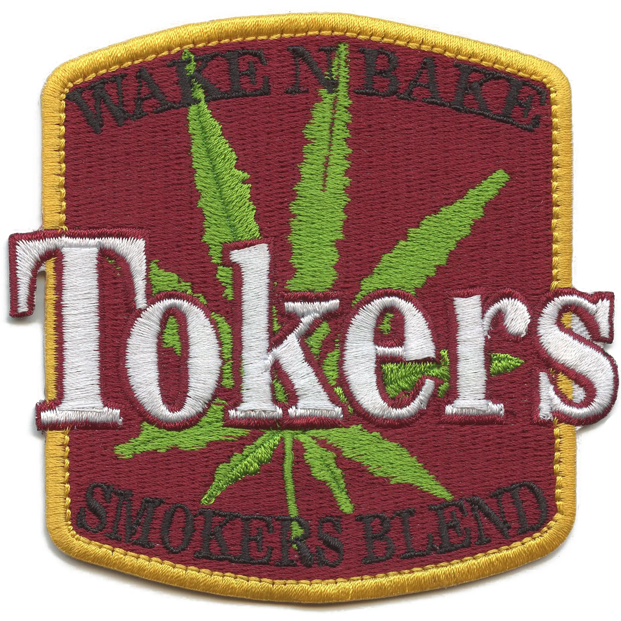 Tokers Smoker Blend Patch Wake N Bake Embroidered Iron On