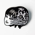 Tomie Junji Ito Split Face Gothic Horror Enamel Lapel Hat Pin