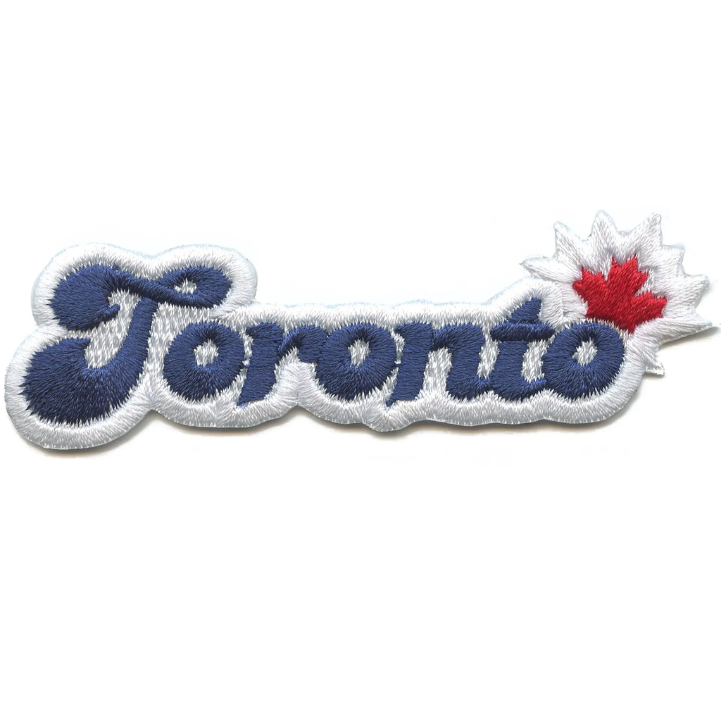 Toronto Canada Travel Patch Maple Leaf Script Souvenir Leaf Embroidered Iron On