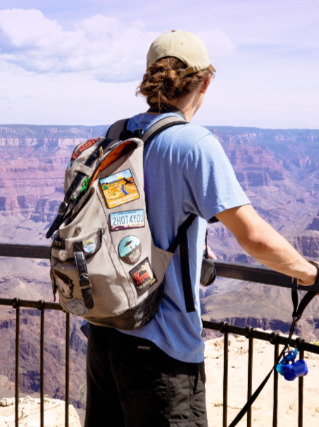 travel national patch patches on a bagpack