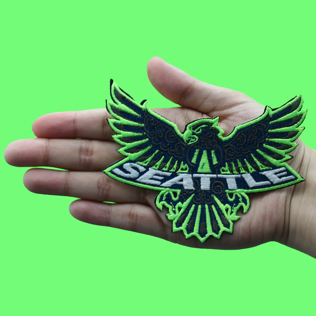 Tribal Football Hawk Patch Seattle Football Sports Embroidered Iron On