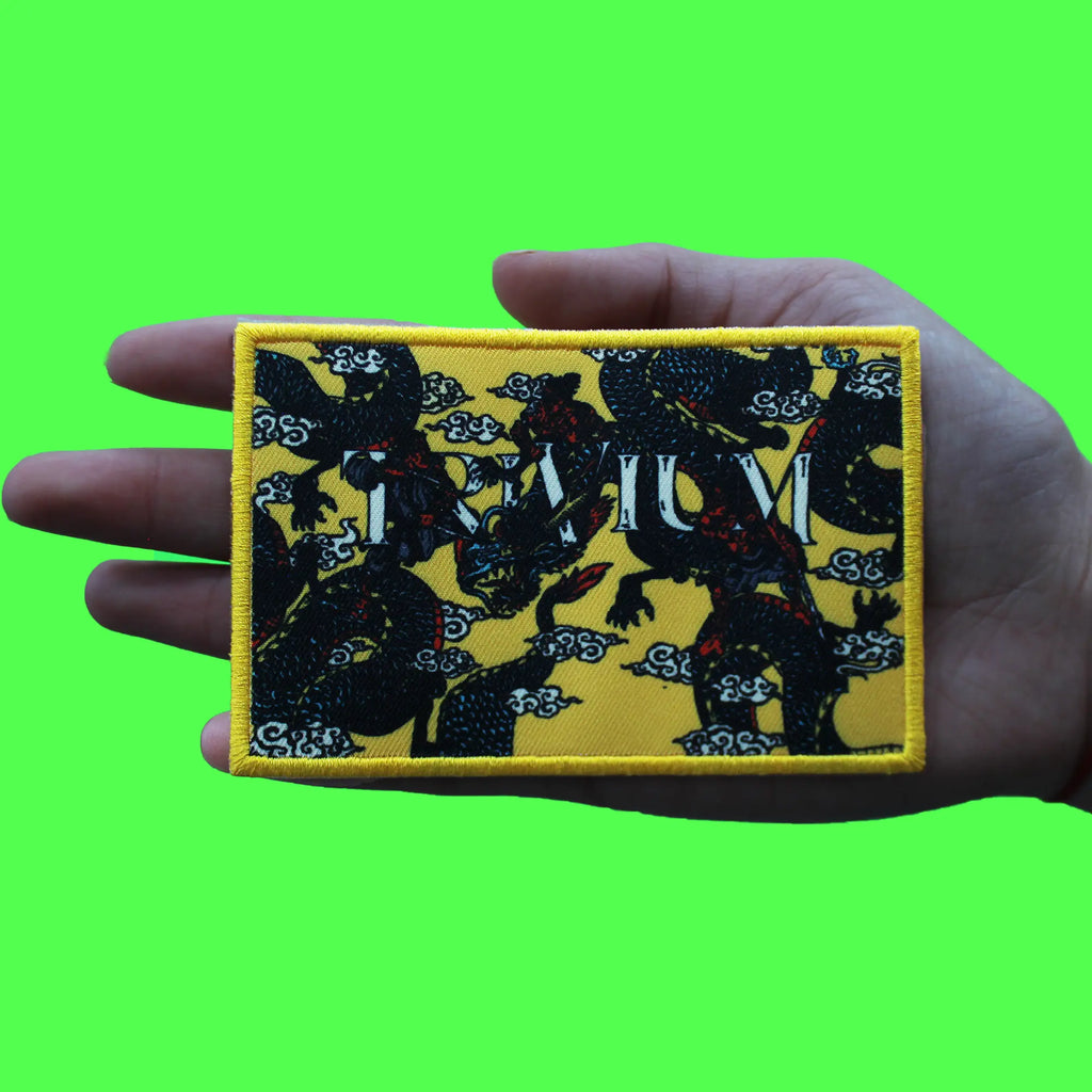 Trivium Dragons Band Patch Yellow Heavy Metal Sublimated Embroidery Iron On