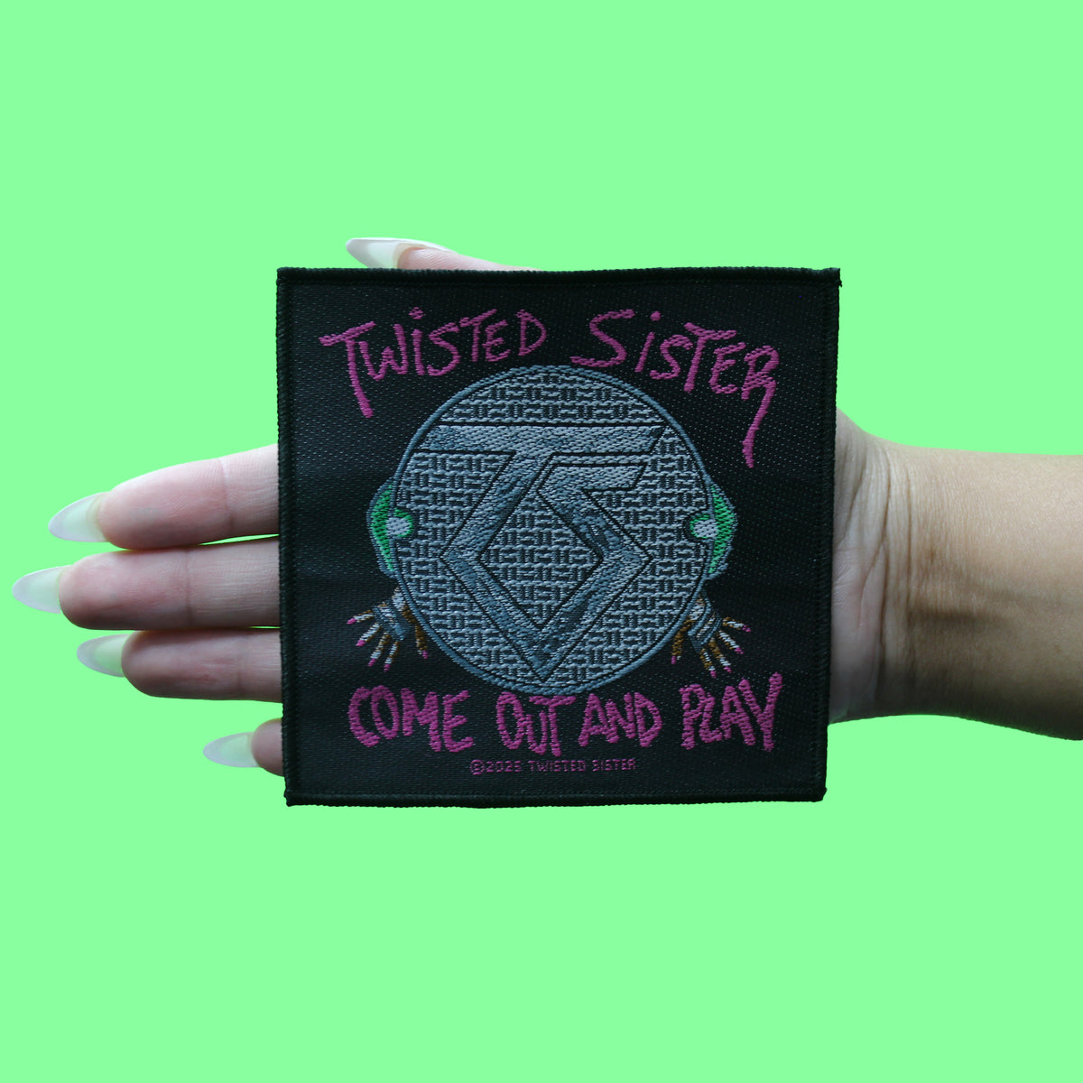 Twisted Sister Steel Logo Patch 80s Glam Metal Woven Sew On