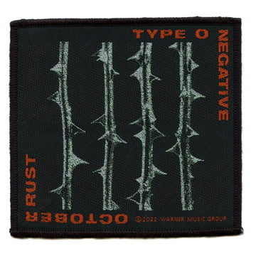Patch Type O Negatif Octobre Rouille New York Tissé Thermocollant
