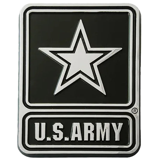 U.S Army Silver Metal Chrome Plated Car Auto Solid Emblem