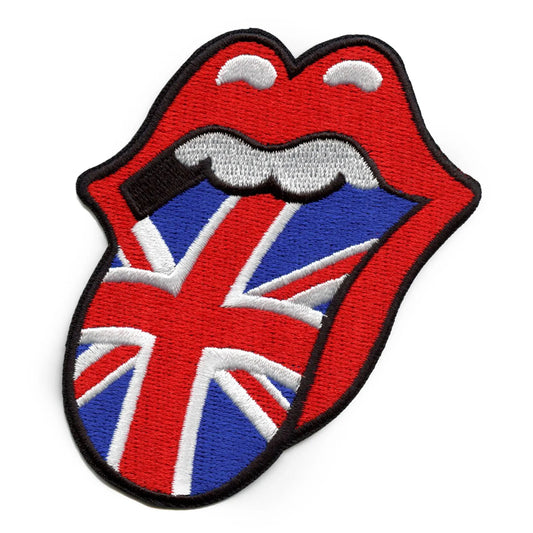 Rolling Stones Classic Tongue Patch UK Flag Embroidered Iron On