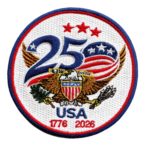 USA 250 Anniversary Patch Patriotic Eagle History Embroidered Iron On