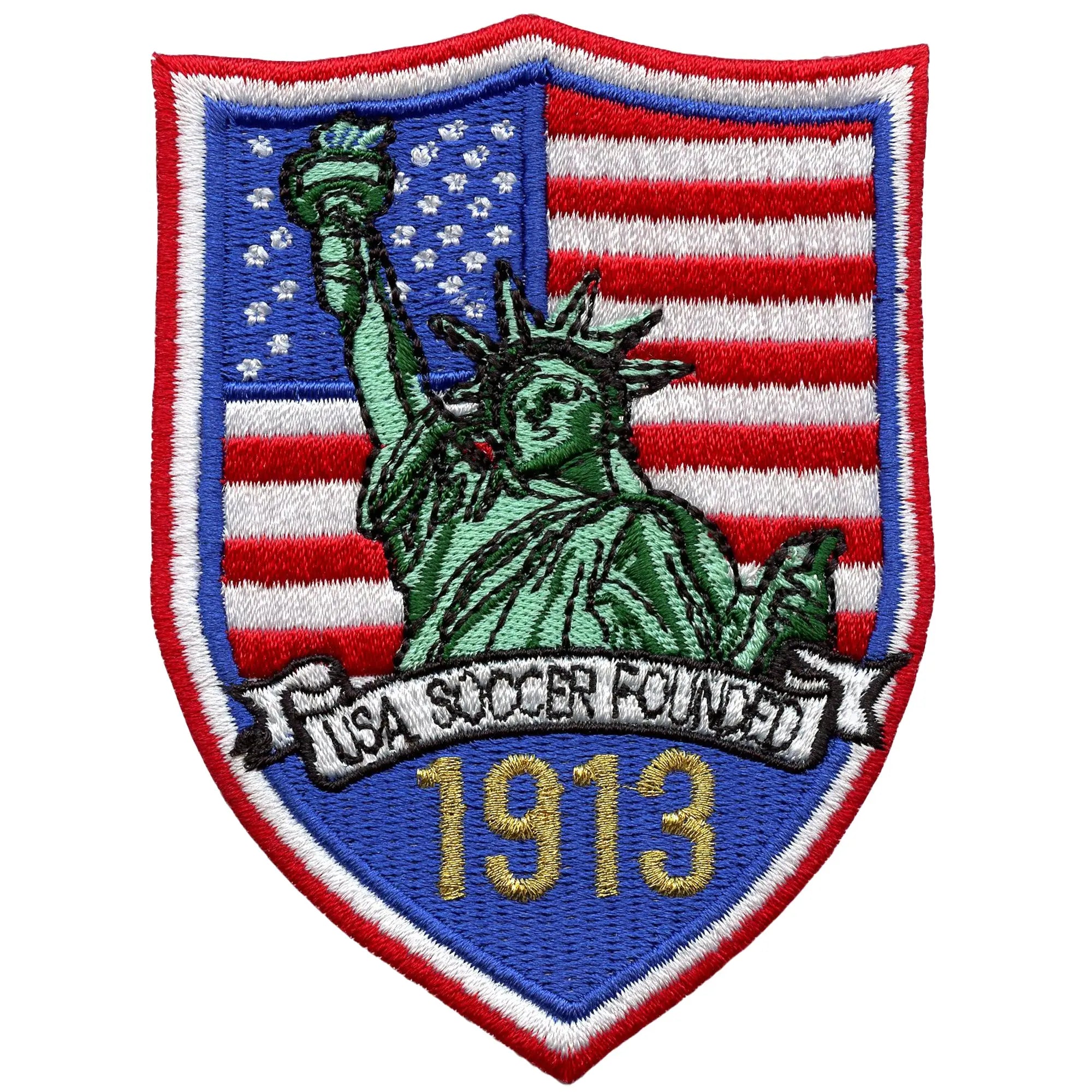 USA Soccer Shield Patch Statue Of Liberty Embroidered Iron On