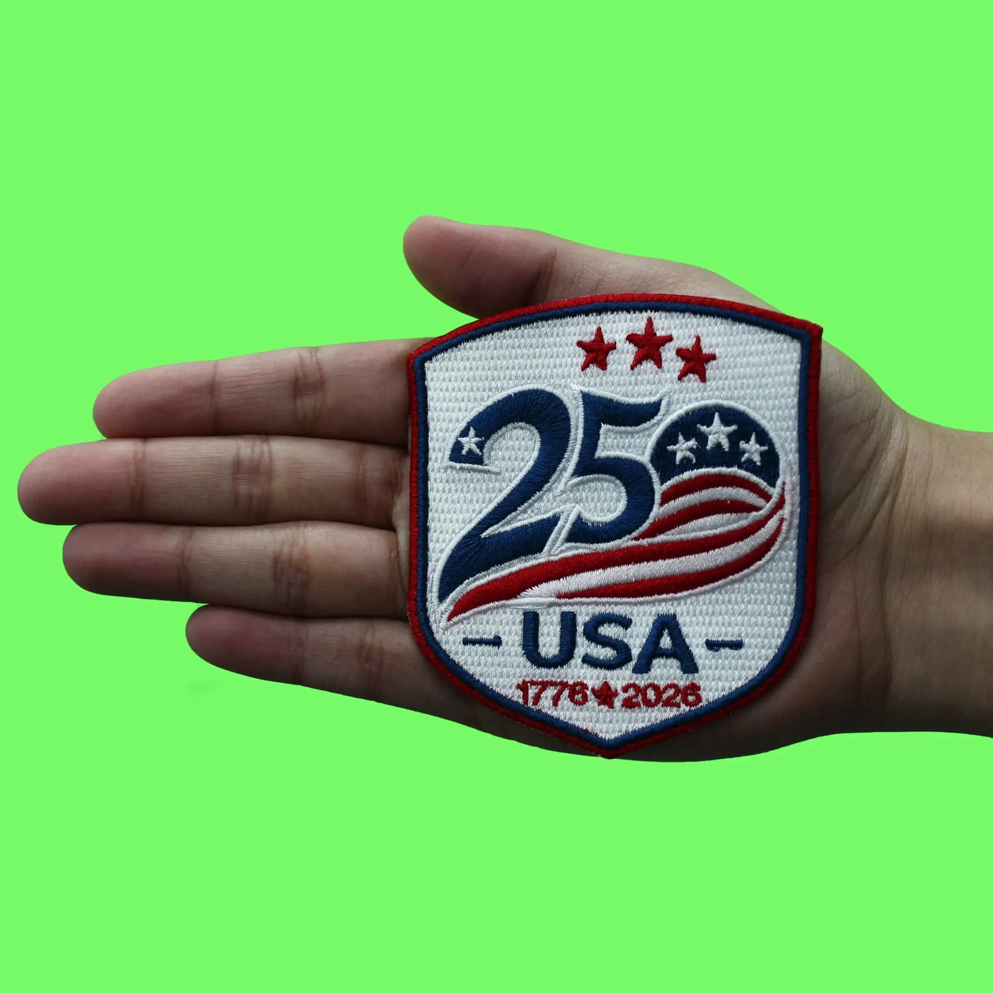 United States 250th Anniversary Patch Patriotic American History Embroidered Iron On
