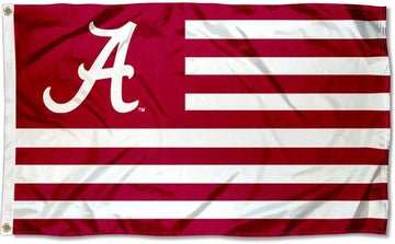 University of Alabama Crimson Tide Logo With Stripes 3X5 Flag With Metal Grommets