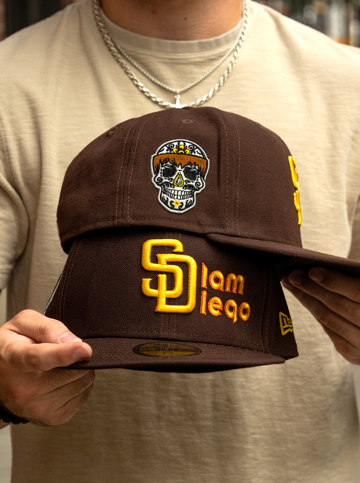 Limited Edition Custom San Diego Padres Hat Slam Diego Sugar Skull