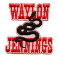 Waylon Jennings Snake Script Logo Patch Country Music Singer Embroidered Iron-On