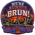 We're Number BRUN! Patch 2026 Basketball Champs Embroidered Iron-On