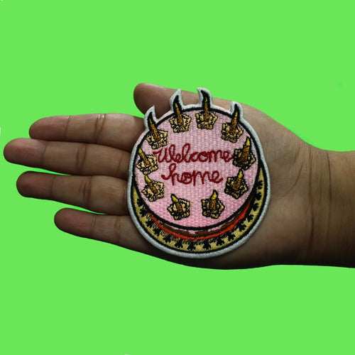 Welcome Home Cake Patch Whimsical Cartoon Movie Embroidered Iron On