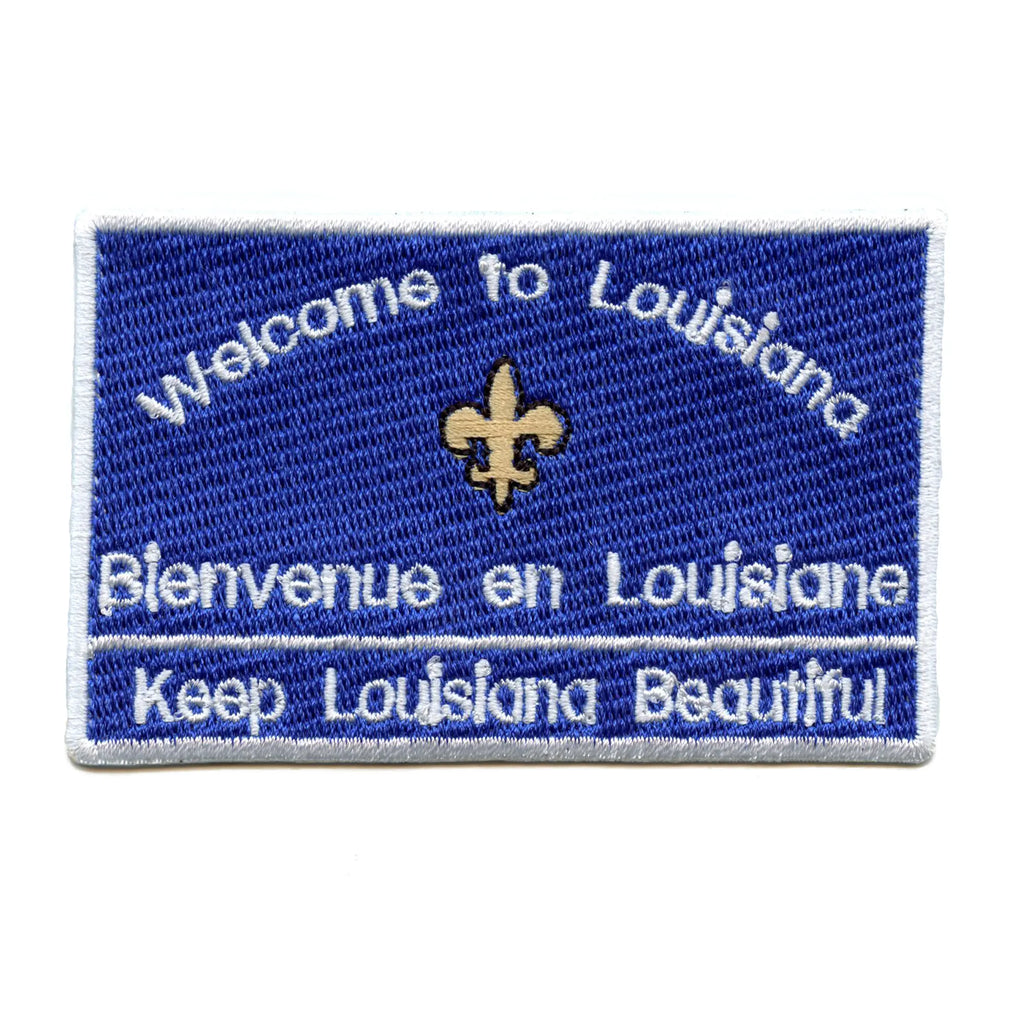 Welcome To Louisiana Patch Freeway Sign Beautiful Embroidered Iron On